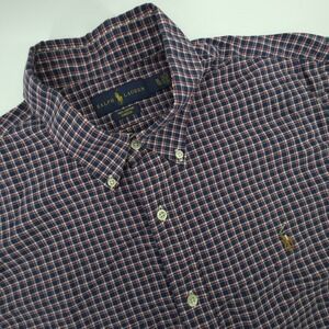 Ralph‎ Lauren Shirt Mens XL Cotton Stretch Performance Check Flesh Pony